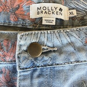 Molly Bracken Printed Denim Shorts